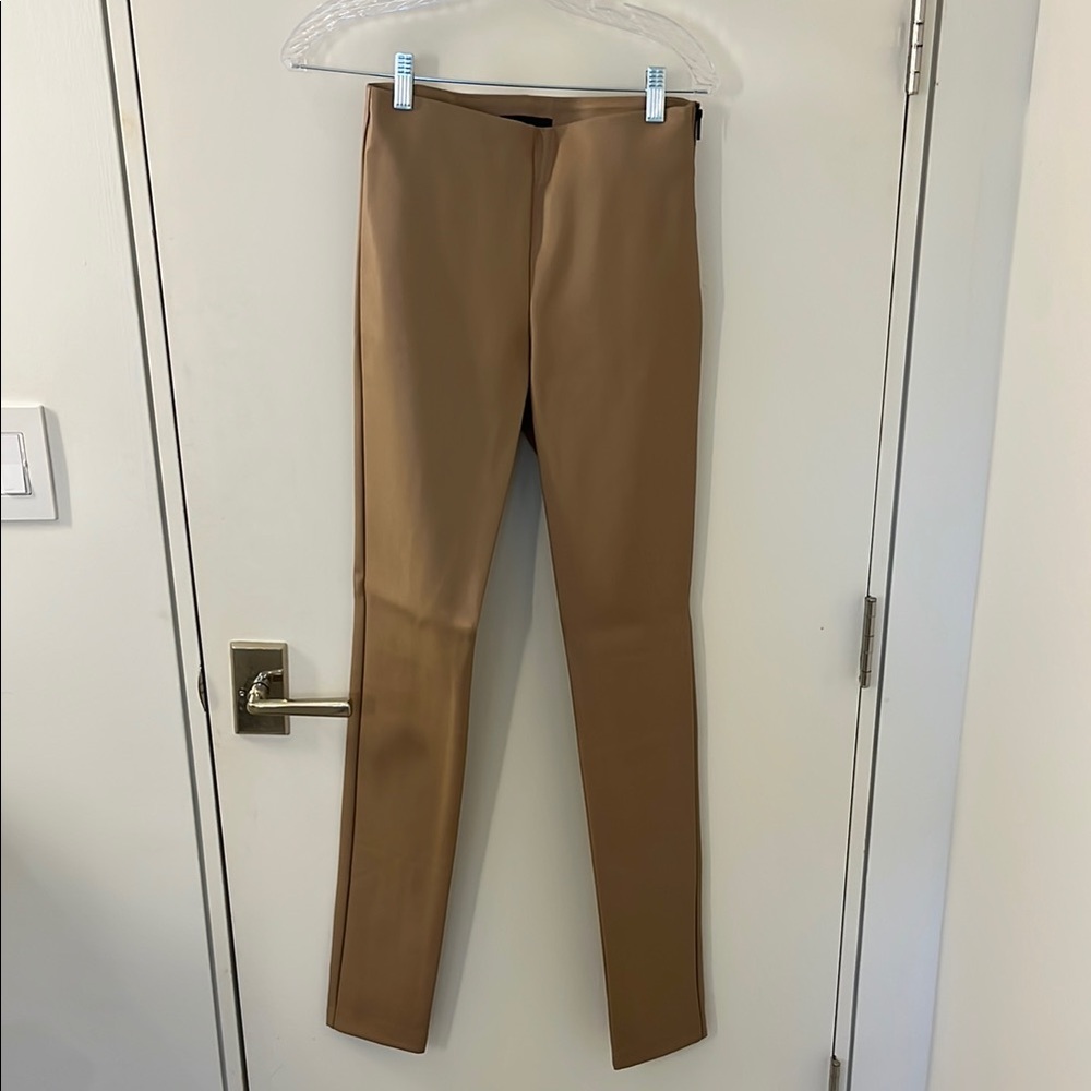 Zara Women’s Faux Leather Tan Pants/Leggings - Size